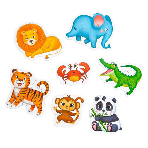 Макси-пазлы в металлической коробке Такие разные зверята, 29 деталей - Puzzle time фото 2