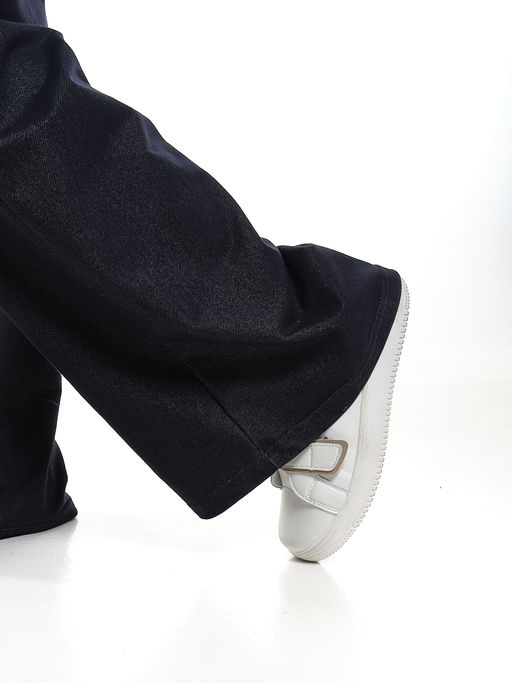 Брюки со стрелками для девочки подросткам 22-2012 синий джинс - Mini maxi фото 4