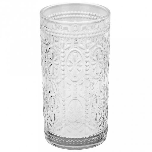 Винтаж Стакан стеклянный 430мл, д7см, h14,4см, рельефное, прозрачное стекло (Китай) Цена указана за штуку. В коробке 6 штук.