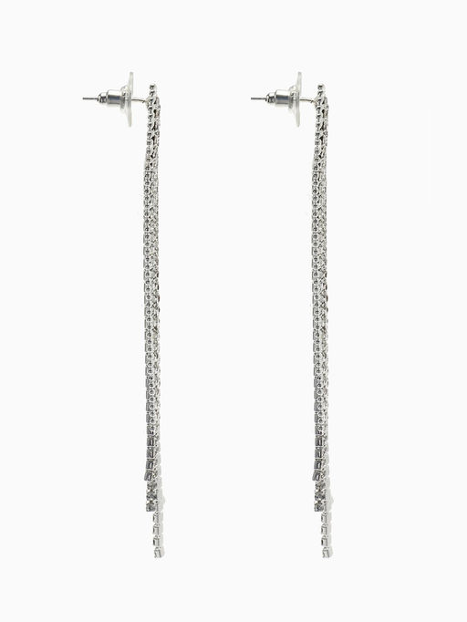 Серьги висячие со стразами Вечное сияние медуза, белые в серебре