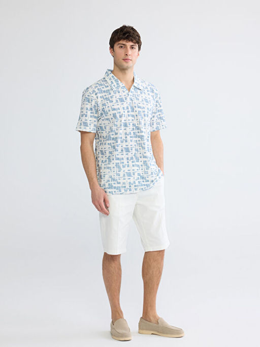 Polo Yaka Desenli Pike Erkek Ti??rt