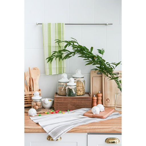 Банка для сыпучих Доляна «Ёжик в золотом», 600 мл, с керамической крышкой, стекло, прозрачная