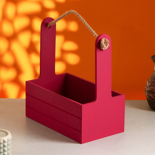 Подарочный ящик «Аром», деревянный, ручка - канат, бордовый, набор 3 шт.