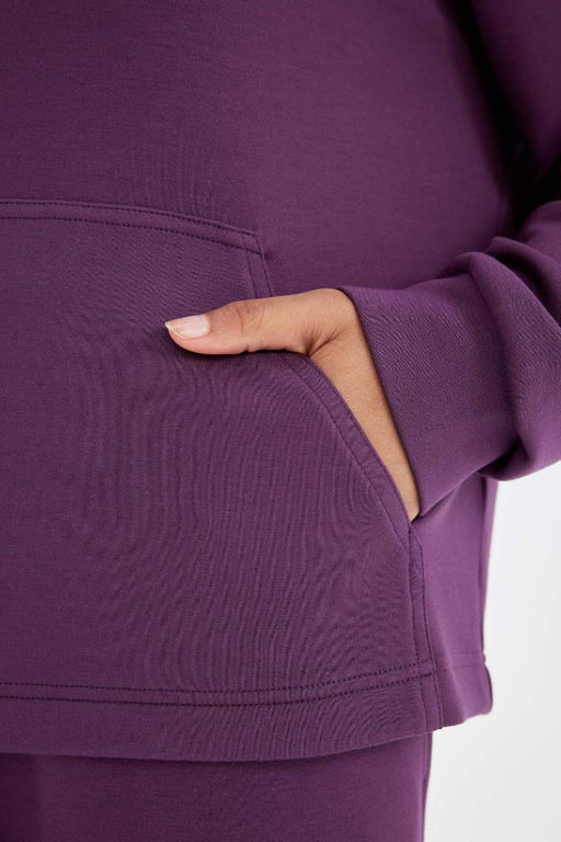 DeFactoFit Oversize толстовка широкого кроя премиум-класса с капюшоном и карманами-кенгуру для спортсменов  фото 9