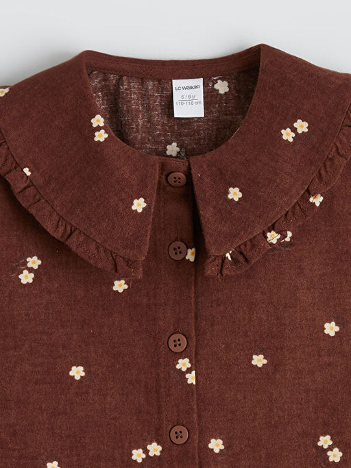 Bebe Yaka ?i?ekli K?z ?ocuk G?mlek