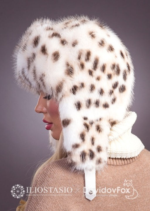шапка Ушанка экомех рысь - Davidovfox фото 6
