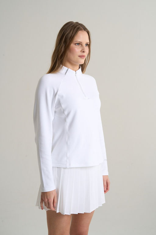 Лонгслив half-zip утепленный Белый ANTA RUNNING LS Tee фото 3