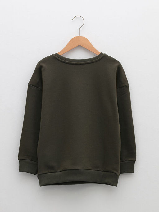 Bisiklet Yaka Bask?l? Uzun Kollu K?z ?ocuk Sweatshirt - Waikiki фото 2