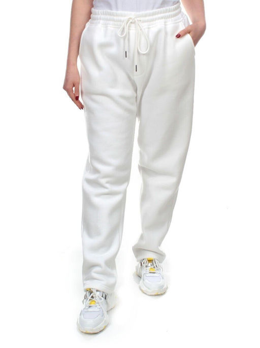 M055 WHITE Брюки спортивные женские на флисе (100% хлопок) 7986 - Fashion фото 7