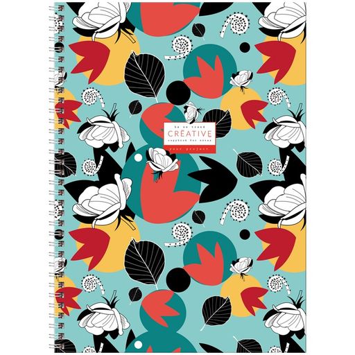 Тетрадь 160л. А4 тв. обложка, на спирали "Яркий орнамент" клетка (ТТ4гр160_лг 11224, "BG") глянцевая ламинация