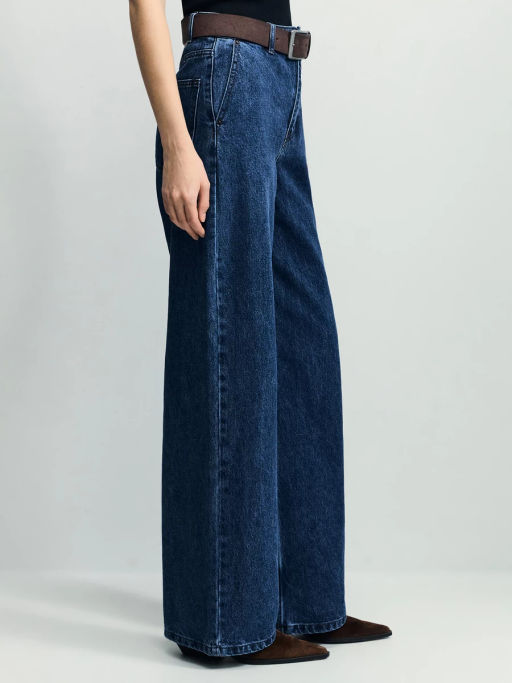 Джинсы широкие с высокой посадкой с ремнём ZR2604092331-103 / Zarina