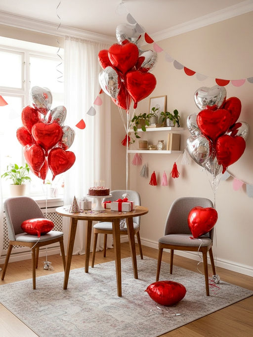 Воздушный шар фольгированный 18" «Сердце», набор 12 шт.