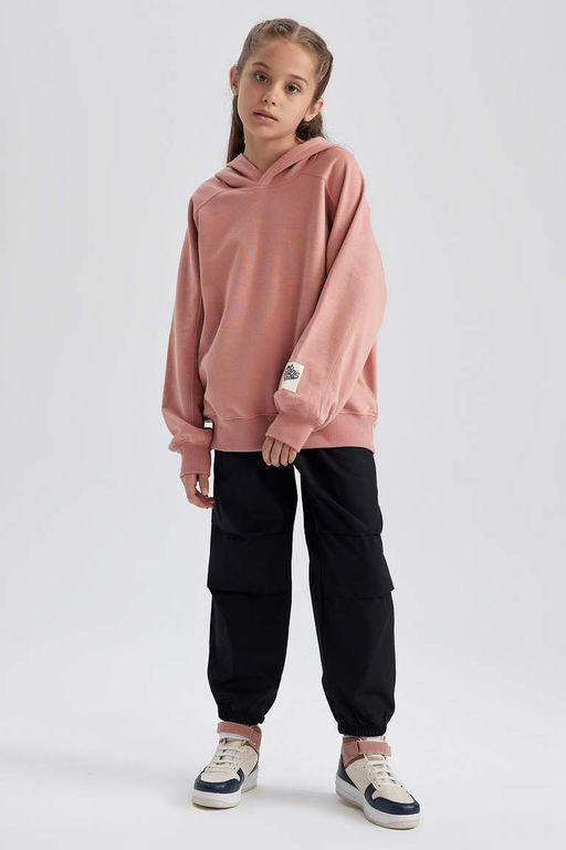 Хлопковые брюки с парашютом для девочек - Defacto фото 3