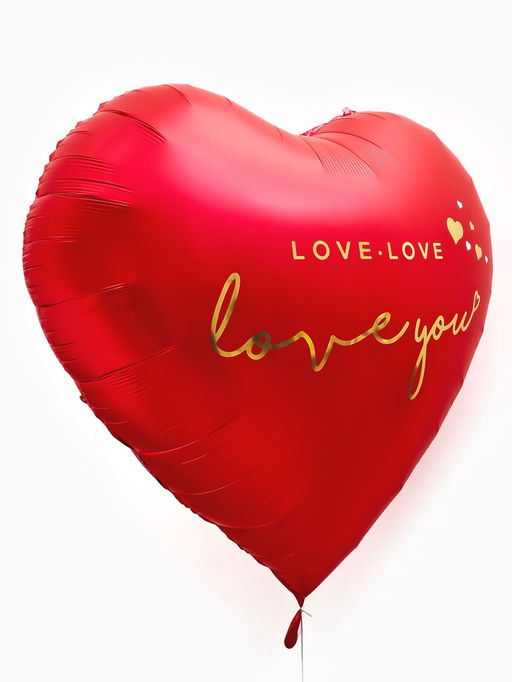 Воздушный шар фольгированный 63 Сердце, красный - Страна карнавалия фото 2