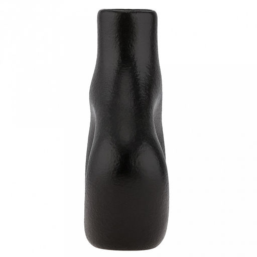 Ваза керамическая "Каир" 320мл, 16,5х5см h14см, д/горла - 3см, фактурный глянец, цвет - черный, в коробке (Китай)