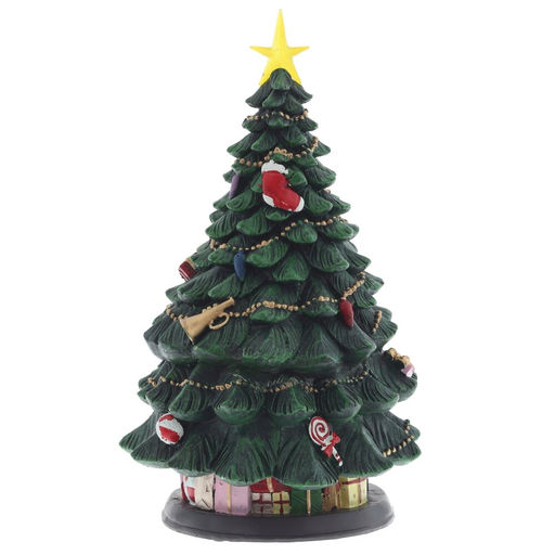 Фигур декор в стекл шаре "Елка и Снеговик" (подсв,муз, вьюга, AAх3 н/п), D 10 см, L19,5 W19,5 H35 см