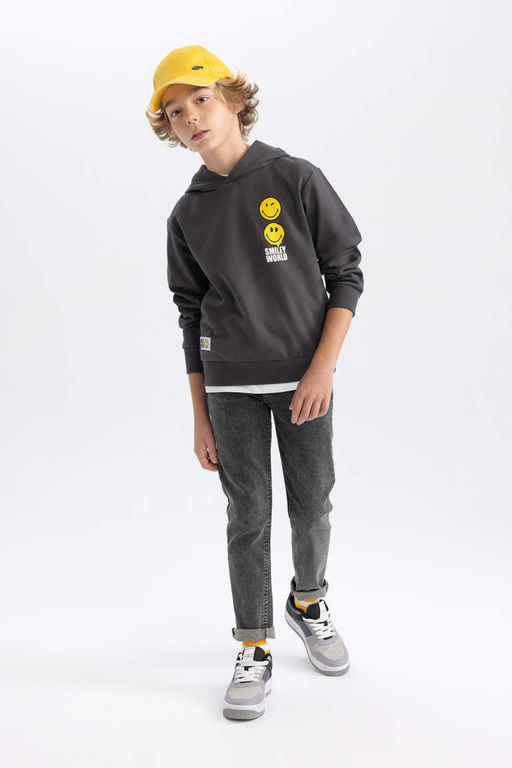 Толстовка с капюшоном SmileyWorld для мальчиков - Defacto фото 2