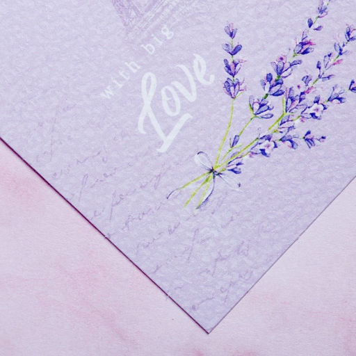 Цена за 5 шт. Открытка на акварельном картоне With big love, 8 х 6 см - Дарите счастье фото 3