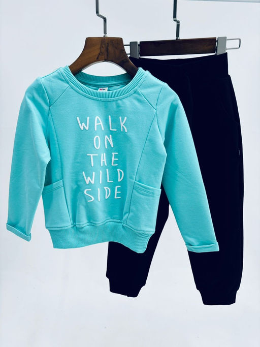 Костюм для девочки с брюками 2227 бирюзовый - Mini maxi фото 2