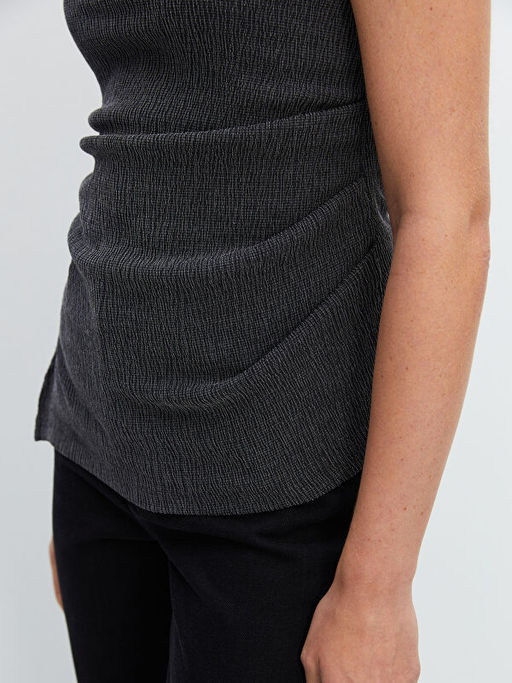 Bisiklet Yaka Dokulu Kad?n Bluz