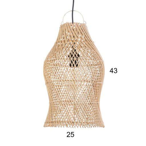Светильник потолочный из ротанга «Грация», 1×120 Вт, Е27, 26×26×43 см