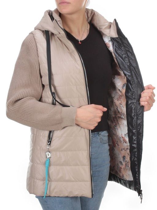 8255 BEIGE Куртка демисезонная женская BAOFANI (100 гр. синтепон) - Фабричный китай фото 8