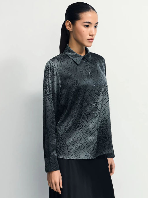 Атласная блузка с принтом / Zarina