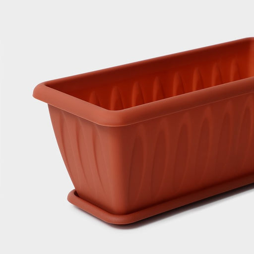 Ящик балконный для цветов «Фелиция», 7 л, 40×18×16 см, пластиковый, цвет терракотовый
