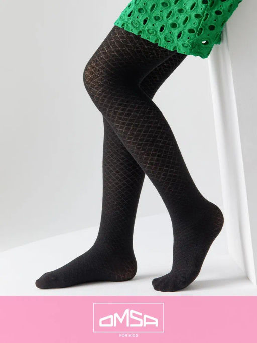 OMSA kids Collant 12A02-1 с ажур рис без пятки - rosa  фото 18