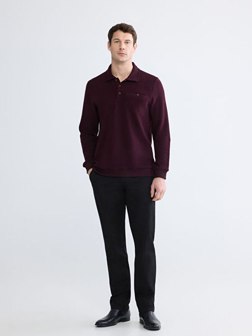 Polo Yaka Erkek Sweatshirt