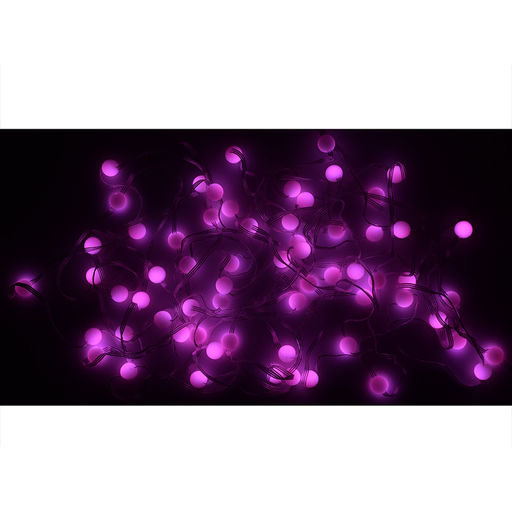 Электрогирлянда светодиодная "Шарики" (10м, 66 ламп, цвет: синий, розовый, желтый)