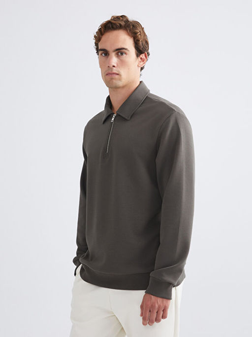 Polo Yaka Erkek Sweatshirt