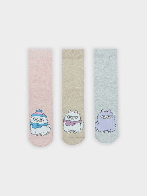 Носки детские с узором ламы в наборе, 3 пары - Mark formelle фото 3