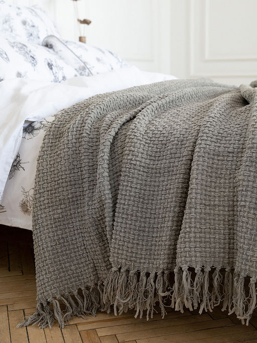 Плед плетеный 150x200 серый - Denastia фото 4