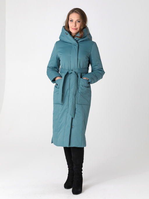 24319 Пальто дем. т.зеленый