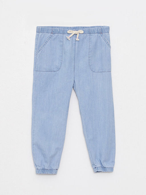 Beli Lastikli Basic K?z Bebek Jean Pantolon