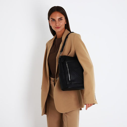 Рюкзак женский из искусственной кожи на молнии, 4 кармана, цвет чёрный - Simaland фото 7