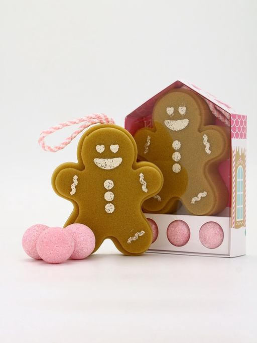 Подарочный набор Сладкого Нового года: мочалка для тела и бомбочки для ванны 3 шт х 40 г, URAL LAB