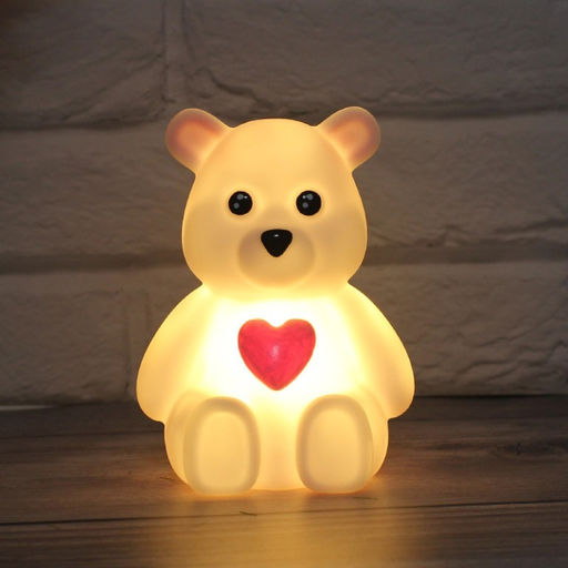 Ночник iLikeGift "Teddy heart", white (11*6.5 см)