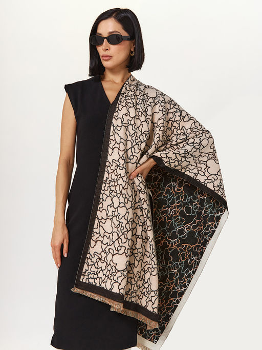 в составе ШЕРСТЬ и КАШЕМИР Большой, мягкий, теплый двусторонний палантин - Tantino фото 8