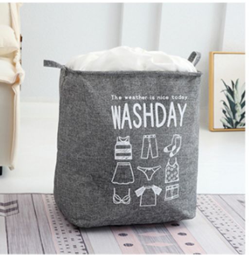 Корзина для вещей на завязках "Washday" серая