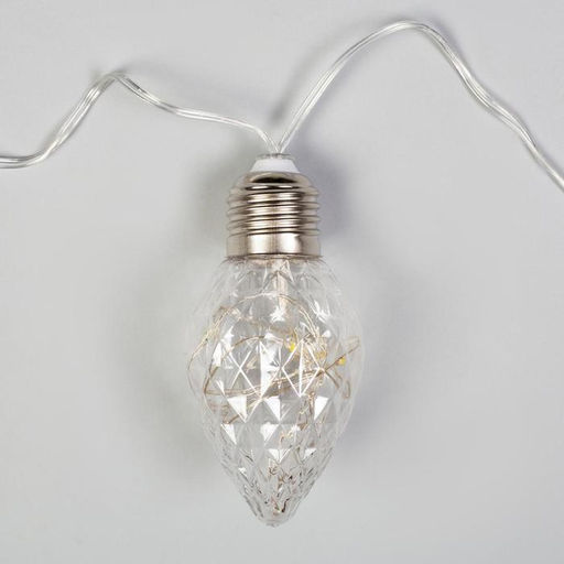 Гирлянда Нить 3 м с насадками Лампочки шишки, IP20, прозрачная нить, 80 LED, свечение мульти, 8 режимов, 220 В - Luazon lighting фото 4