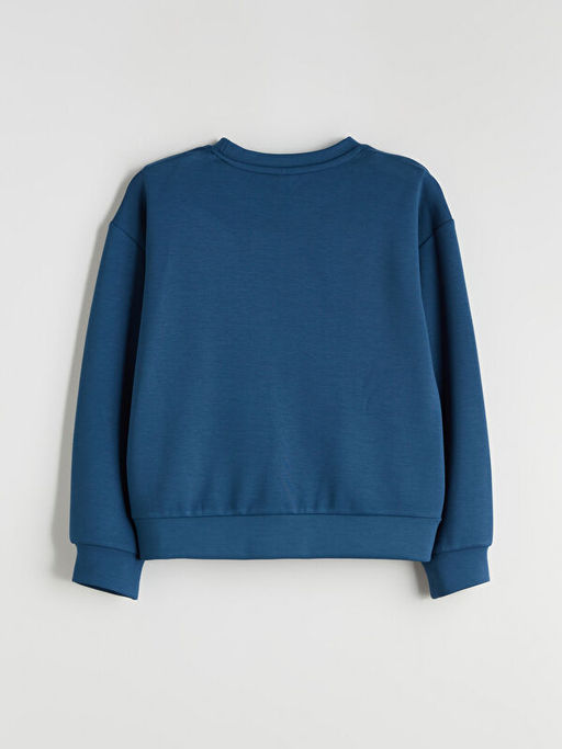 Bask?l? K?z ?ocuk Sweatshirt