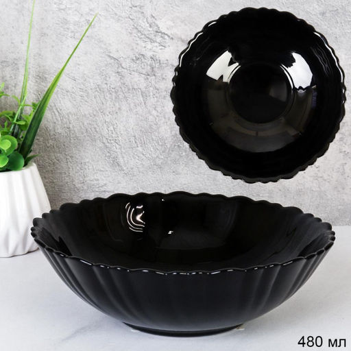 Салатник 155 мм 480мл, Классик Черный стеклокерамика арт. BNTW60T (Black), 682233