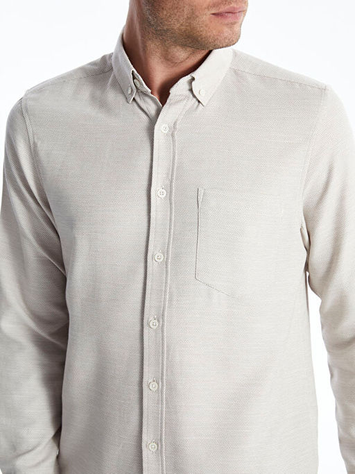 Regular Fit Uzun Kollu Arm?rl? Erkek Dokulu G?mlek