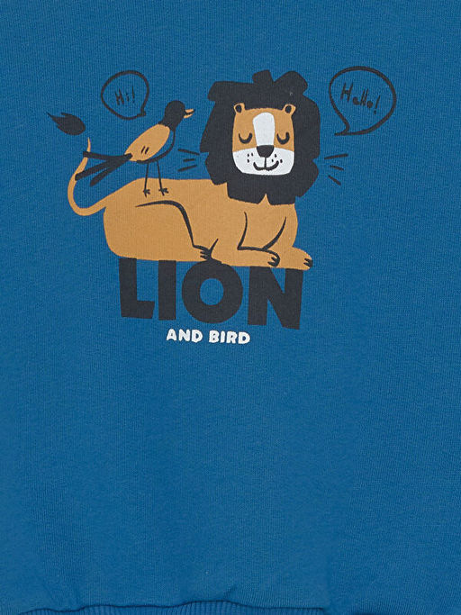 Bisiklet Yaka Bask?l? Erkek Bebek Sweatshirt - Waikiki фото 2