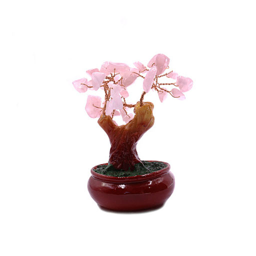 Дерево счастья с камнями Розовый кварц - символ любви, счастья и радости 11см