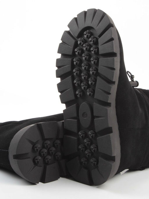 04-PAL273-1Z BLACK Ботинки зимние женские (натуральная замша, 100% шерсть)