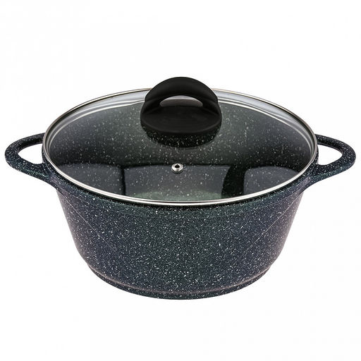 Кастрюля с антипригарным покрытием 3л, д24см "Сияние Green", h11,5см, s0,4см, литые ручки, стеклянная крышка с пароотводом, форма "Классик волна", подарочная упаковка (Россия)