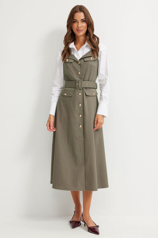 Сарафан LYUSHe 4147-Р хаки  фото 5